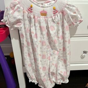 Adorable Pink and White Kids One Piece